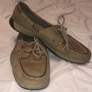 Sperry Top Sider Tan Leather Boat Shoes